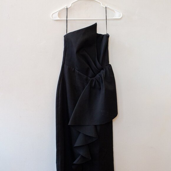 Elliatt Reception Cascade Ruffle Strapless Midi Length Dress | Size XS - Picture 11 of 14